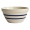 Ohio Stoneware USA-Made Shoulder Bowl Lead Free Bristol with Navy Stripes Large